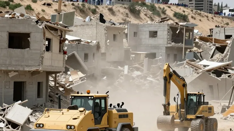 Illustration for: Israeli forces raze Hebron buildings after checkpoint deaths