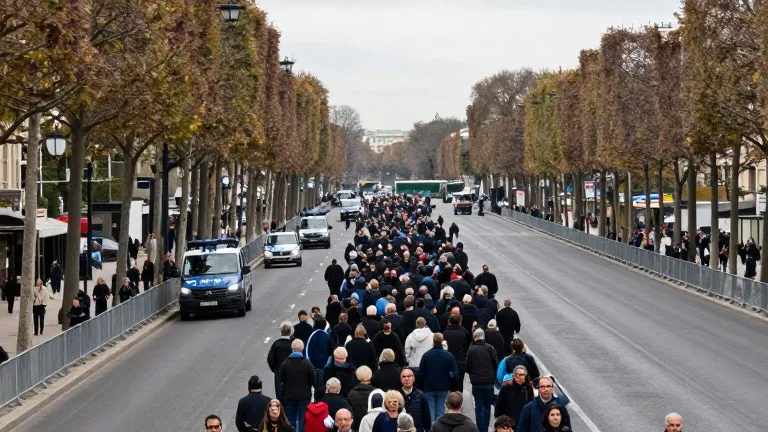 Illustration for: Paris Police Seal Central Districts as 70,000 Officers Mobilize Against Repeat of October 17