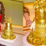 Urvashi Rautela Birthday Real Gold Cake